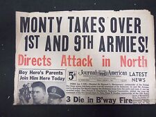 1945 JAN 5 NEW YORK JOURNAL AMERICAN - MONTY TAKES OVER 1ST & 9TH ARMIES-NP 2291 picture