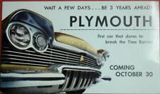 1957 Plymouth Coming October 30th Postcard Mailed PC1-48 picture