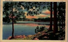 c1935 GRAND RAPIDS BEAUTIFUL SCENIC LAKE SCENE QUIET WATERS LINEN POSTCARD 39-4 picture