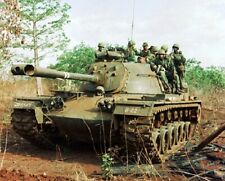 M48A3 Tank moves through a destroyed Viet Cong Camp 8x10 Vietnam War Photo 657 picture