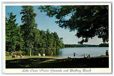 c1950's Lake Owen Picnic Ground and Bathing Beach Green Lake WI Postcard picture