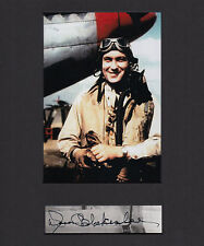 Col. Donald Blakeslee WWII Ace Pilot 15.5 Vic Eagle Sq SIGNED CUT MATTED PHOTO picture