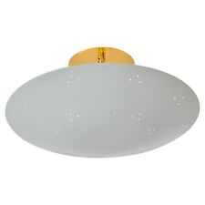 Two Enlighten 'Rey' Perforated Dome Ceiling Lamp in White picture