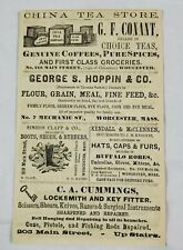 1864 Worcester Massachusetts Advertisement Conant China Tea Hoppin Bulah Lazell picture