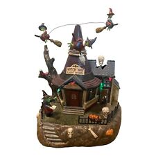 Animated Haunted House Halloween Witch Way Flight School Led Sounds Witches Read picture