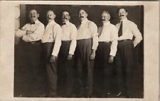 RPPC Six Middle Aged Men Large Mustaches and Belly c1910 Real Photo Postcard W5 picture