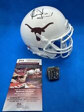 Vince Young Autographed Texas Longhorns Mini Helmet + Big 12 Replica Ring - JSA picture