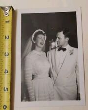 Bride And Groom 1940's WEDDING PORTRAIT 6 X 4 Vintage B + W  Chicago Camera  picture
