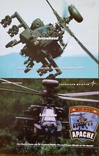 APACHE Helicopter 2 Photo Data Cards 8 1/2 x 11 & an APACHE AH-64D Sticker picture