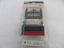 Lemax Lighted Wrought Iron 5 Pc Fence Set Village Train Christmas picture