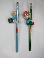 Set Of 2 New Rugrats Pencils W/ Toppers Tommy & Chucky picture