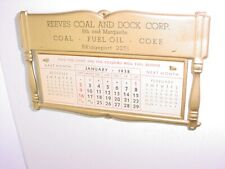 vintage 1938 Reeves Coal & Dock advertising 12 Month Desk Calendar Mpls, MN picture