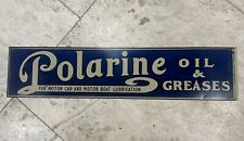 Vintage 1930s POLARINE MOTOR OIL Tin Sign Car Boat Lubrication Greases Original picture