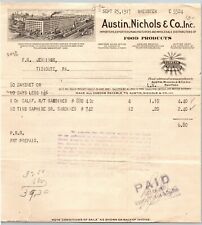 Austin, Nichols & Co 1917 Letterhead New York - Food Products Sunbeam Pure Foods picture