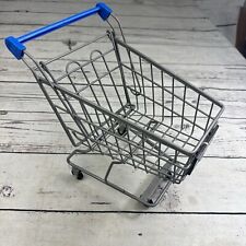 Walmart Toy Doll Size Mini Shopping Cart, Gray Metal / Blue Sign (10