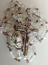 Vintage Catholic Rosary Clear Glass Beads  picture