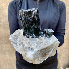 4.2LB Natural black tourmaline Crystal gemstone rough mineral specimen picture