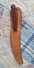 Vintage Custom Made Paul Rimpler Fixed Blade Knife & Leather Sheath, Circle Logo picture