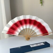 ASSORTED VINTAGE Japanese Craft Hand FOLDING FANS bamboo white red Used in Japan picture