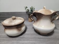 Vintage Arnel's VERY LARGE 4 PC Chamber Pot & Cookie Jar Pottery With Lids 1976 picture