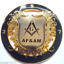 Fraternal Freemasons 3.5.7 Masonic Key AF&AM Auto Car Emblem Black And Golden picture