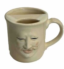 Vintage Mustache Cup Shaving Mug With 3D Face Mustache Cream Pink Black 4.75” picture