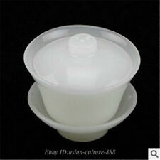 Chinese natural jade White Jade Handmade Wine Tea Cup goblet Wineglass Set picture