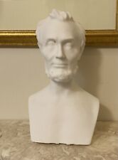 President Abraham Lincoln Bust Statue White Figurine Rugged Surface Heavy 11” picture