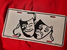 🔥RARE Vintage COMEDY TRAGEDY Theater Novelty Auto License Plate SEALED NOS picture