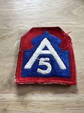 WW2 US 5th Army A-5 Division Shoulder Unit Military Uniform Patch WWII picture
