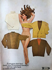 Vintage 1967 Sexy Drummond sweaters original color ad *MODEL picture