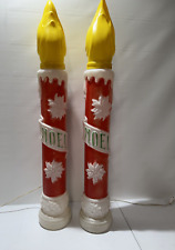 2 Vintage 1973 CHRISTMAS CANDLE NOEL BLOW MOLD EMPIRE Plastic picture