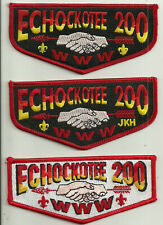 Group of 3 Echockotee Lodge 200 trader flaps North Florida Council BSA OA Patch picture