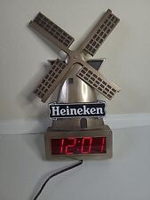 vintage heineken digital clock sign windmill breweriana 18