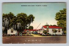 Palmetto FL-Florida, Riverside Auto Court, Advertising, Antique Vintage Postcard picture