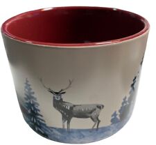 NEW MARKET FINDS Holly & Joy  Scenic Holiday Burgundy/Cream Deer Coffee Mug picture