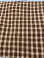 vtg. Cotton Fabric 40s 50s MidCentury Plaid Orange Brown Thin Light 43in Sew picture