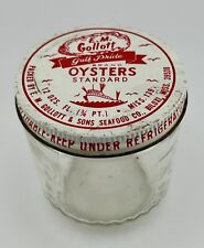Vintage Gollet Brand Oyster 12oz Jar & Lid. Authentic From Mississippi. Nautical picture