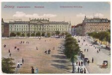 LEIPZIG GERMANY Postcard POST OFFICE AUGUSTUSPLATZ Grimmaischer-Steinweg c.1910 picture