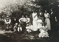 c1910 Family On The Lawn, Elbow Lake, MN Antique Real Photo Postcard RPPC picture