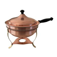 Vintage Charles R Ruegger Copper 3-pc Chafing Pot Warmer picture