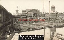 CA, Samoa, California, RPPC, Logging Saw Mill & Log Pond, Photo picture