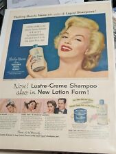 Marilyn Monroe 1953 Life Mag Lustre-Creme Shampoo ad.Great shape  Original picture
