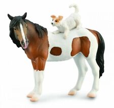 CollectA NEW * Pinto Mare and Terrier * 88891 Breyer Corral Pals Model Horse picture