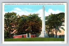 Fredericksburg VA-Virginia, Monument Mother Washington Buried, Vintage Postcard picture