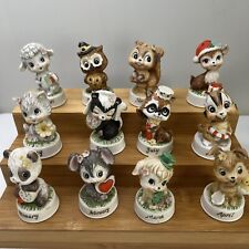 Vintage 1950’s Napco Animal Birthday Month Figurines ALL 12 Months Jan thru Dec picture