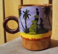 Vintage Hand Carved Coffee Cup Painted picture