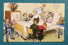 Alfred Mainzer Anthropomorphic Cats Postcard 4931 Get Well Mom Hospital Spain picture