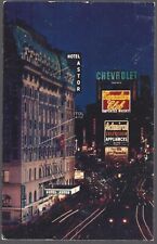 ASTOR HOTEL Postcard Crossroads of The World Chevrolet Canadian Club Admiral picture