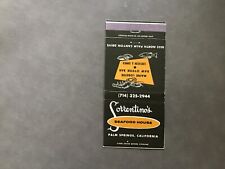 VINTAGE MATCHBOOK COVER -  SORRENTINO'S SEAFOOD HOUSE Palm Springs  CA. picture